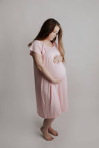 Light Pink Mommy Labor and Delivery/ Nursing Gown — Three Little Tots Maternity Clothing