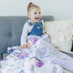 Premium Baby & Toddler Blanket - Purple & Blush Floral — Honey Lemonade