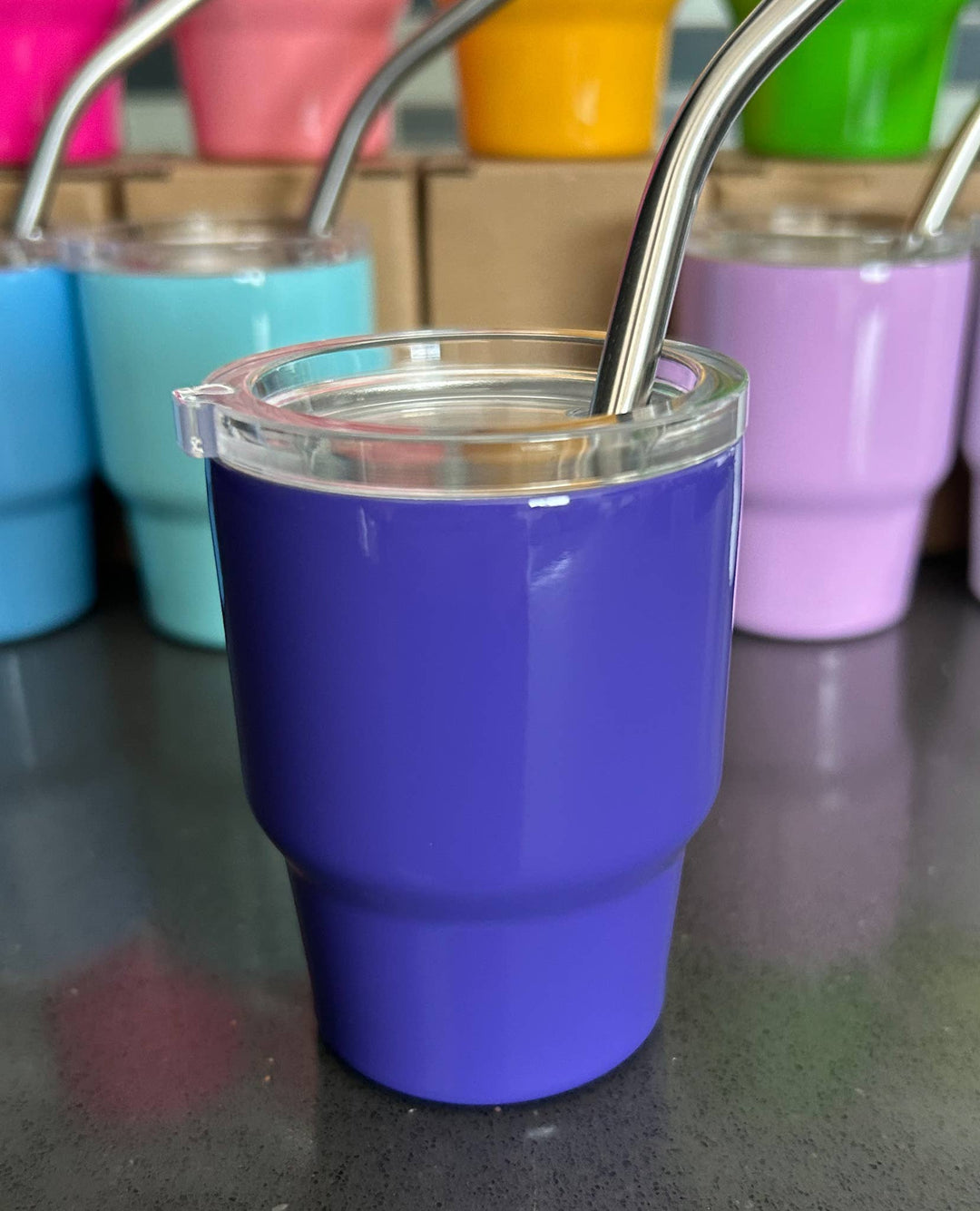 Tumbler Shot Glass with Metal Straw and Lid - Premium  from JILLIAN INK LLC - Just $8! Shop now at Pat's Monograms