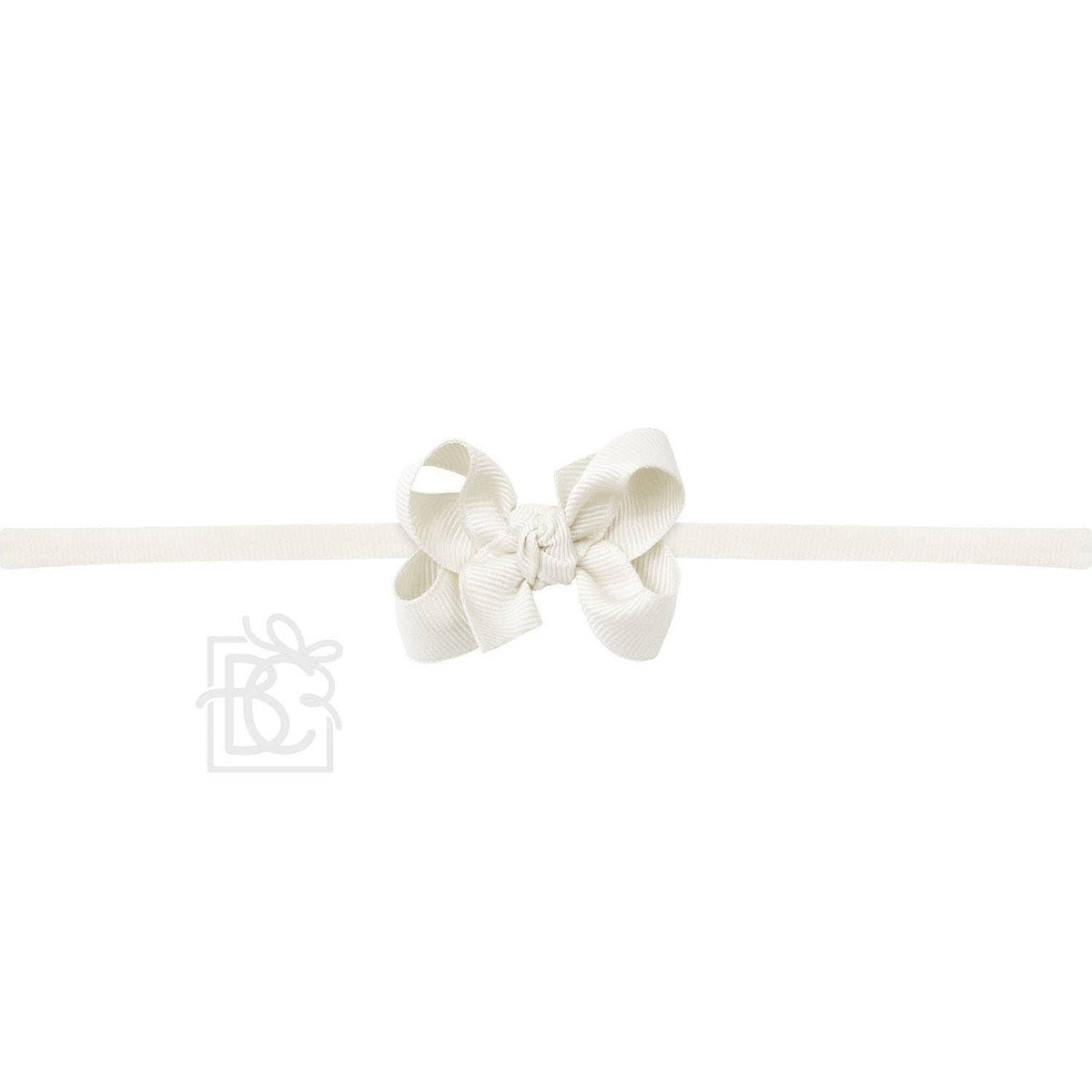 1/4" PANTYHOSE HEADBAND W/SIGNATURE GROSGRAIN BOW — Beyond Creations, LLC Baby Accessories