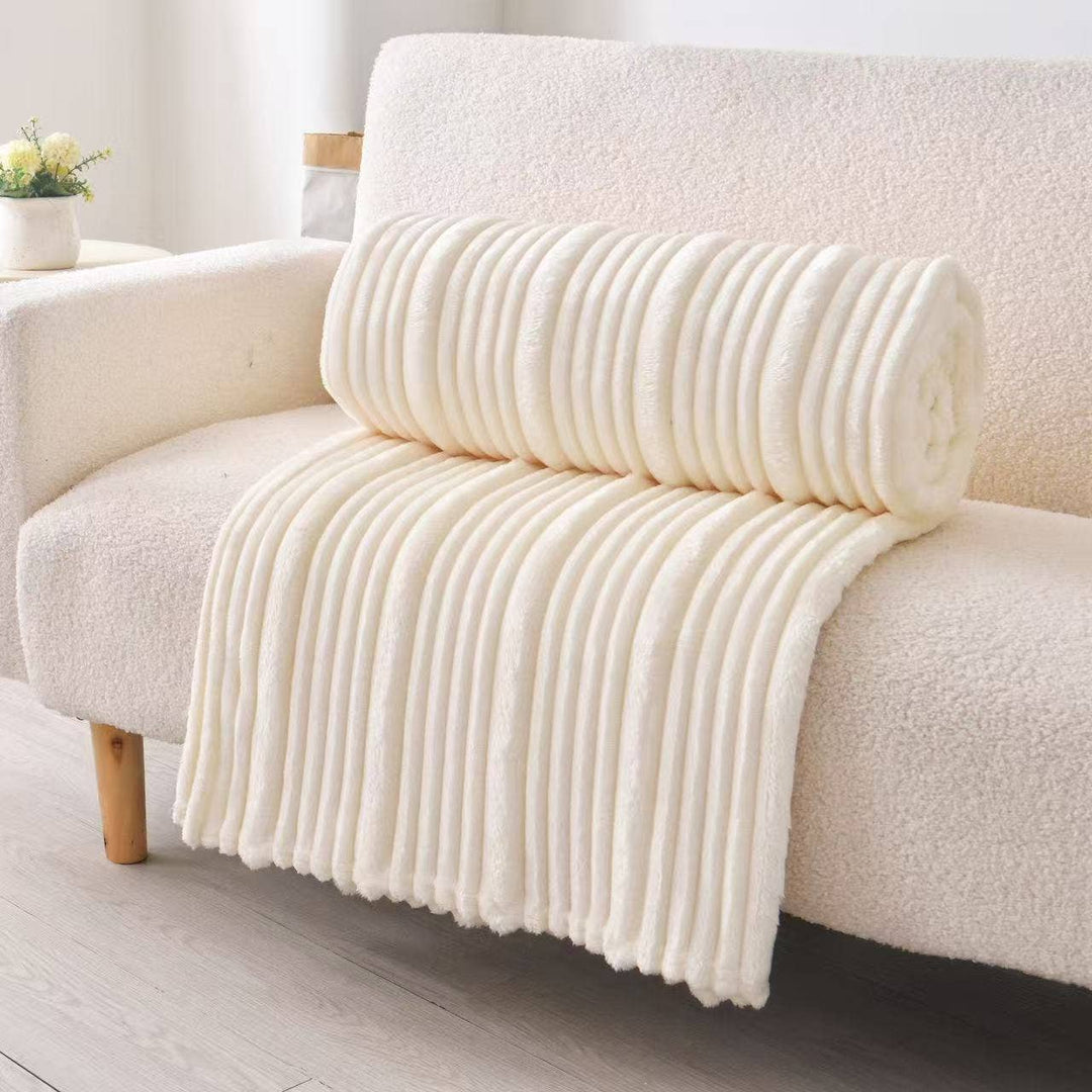 Ultra Soft Ribbed Blanket - Plush Flannel Throw - Premium blankets from FLUFFERY - Just $21.95! Shop now at Pat's Monograms
