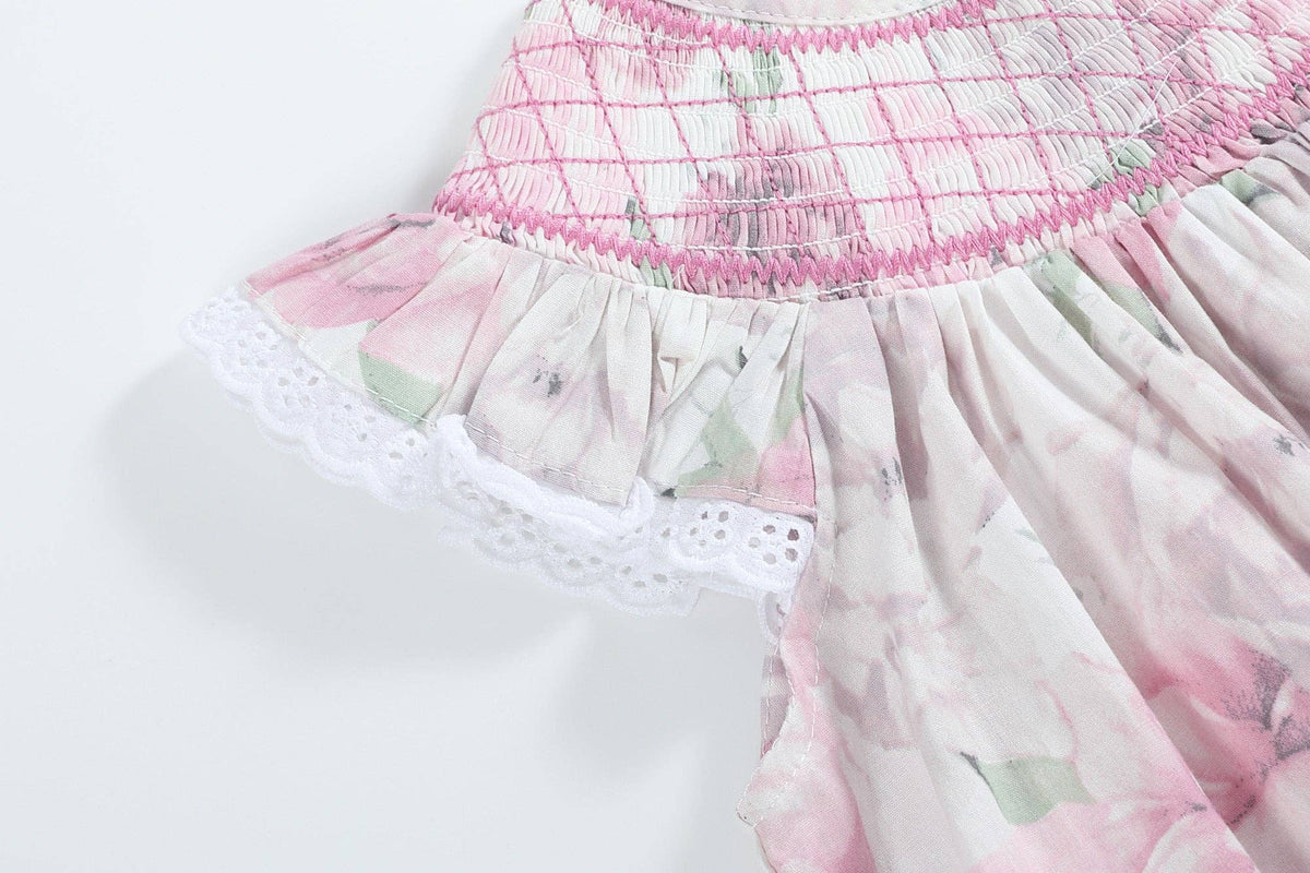 Rose Floral Print Bishop Dress — Lil Cactus Baby & Toddler Dresses