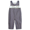 Blue Flannel Plaid Mallard Smocked Overalls — Lil Cactus Baby & Toddler Outfits