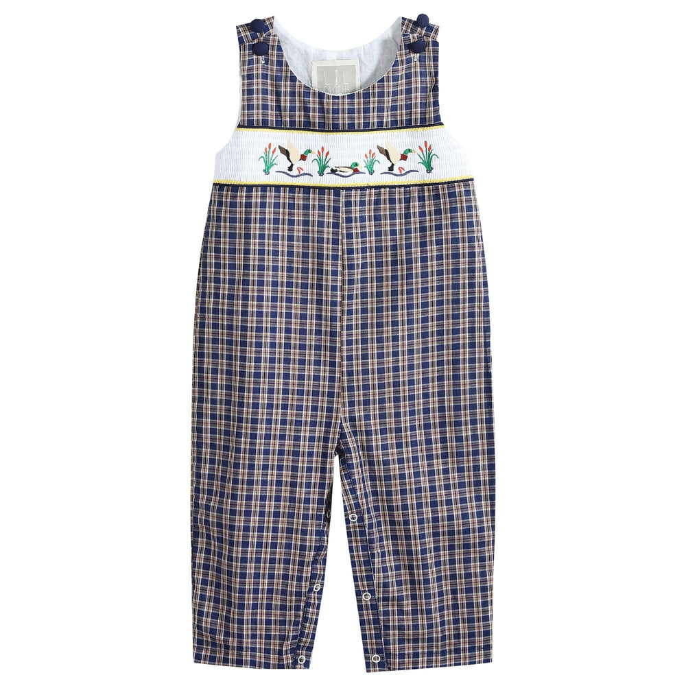 Blue Flannel Plaid Mallard Smocked Overalls - Premium Baby & Toddler Outfits from Lil Cactus - Just $36.95! Shop now at Pat's Monograms