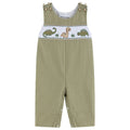 Green Dinosaur Smocked Overalls — Lil Cactus Baby & Toddler Outfits