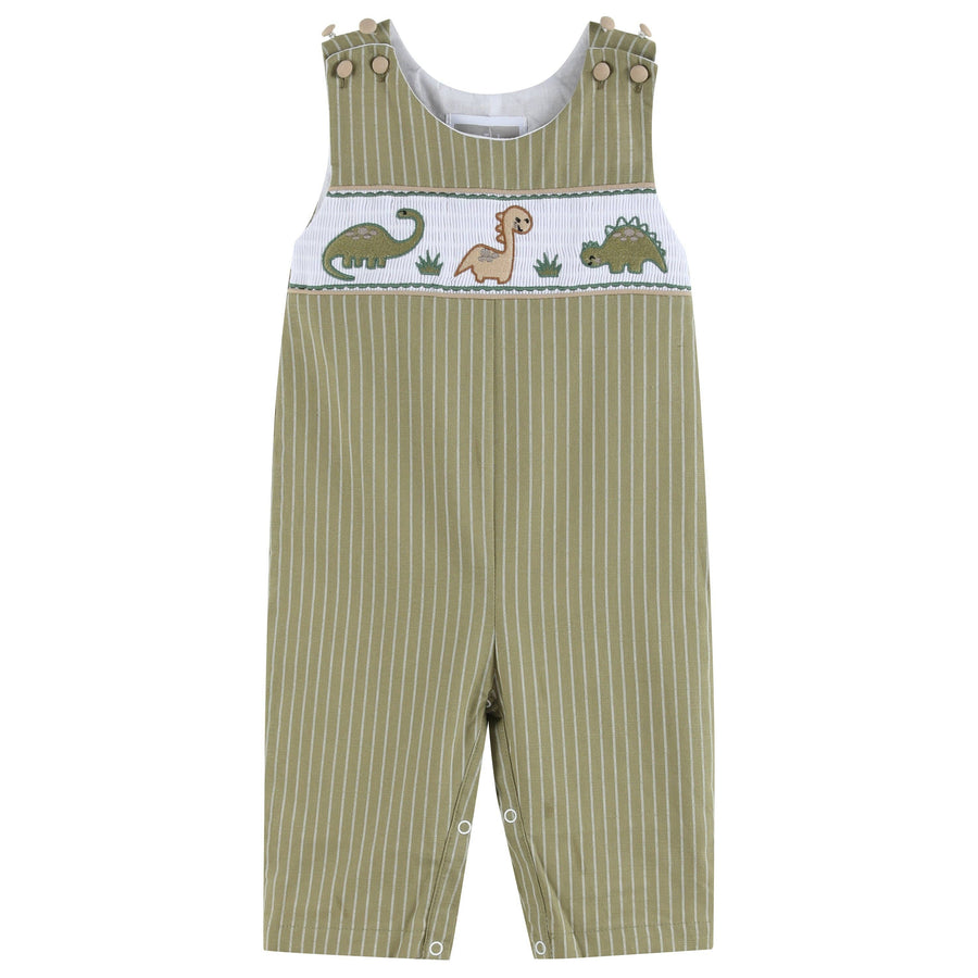 Green Dinosaur Smocked Overalls - Premium Baby & Toddler Outfits from Lil Cactus - Just $36.95! Shop now at Pat's Monograms