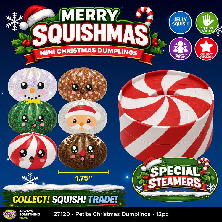 Fun Doh Petite (Mini) Squishy Christmas Dumplings Toy — Novelty Brands