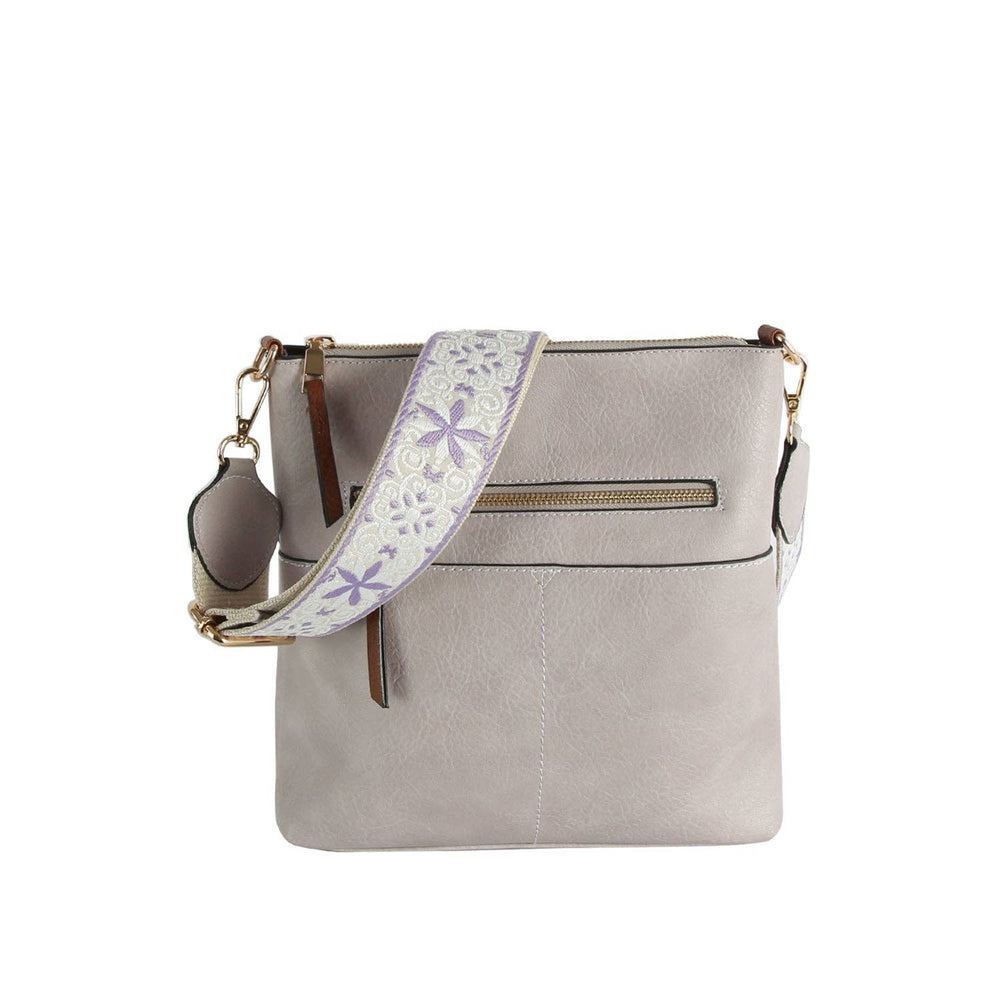 Guitar Strap Leather Front Zipper Crossbody Bag - Premium handbag from Handbag Factory Corp - Just $38.95! Shop now at Pat's Monograms