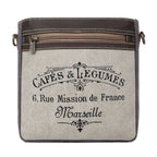 Canvas & Leather Women Crossbody - Silver/Davy's Gray — Sixtease Bags USA