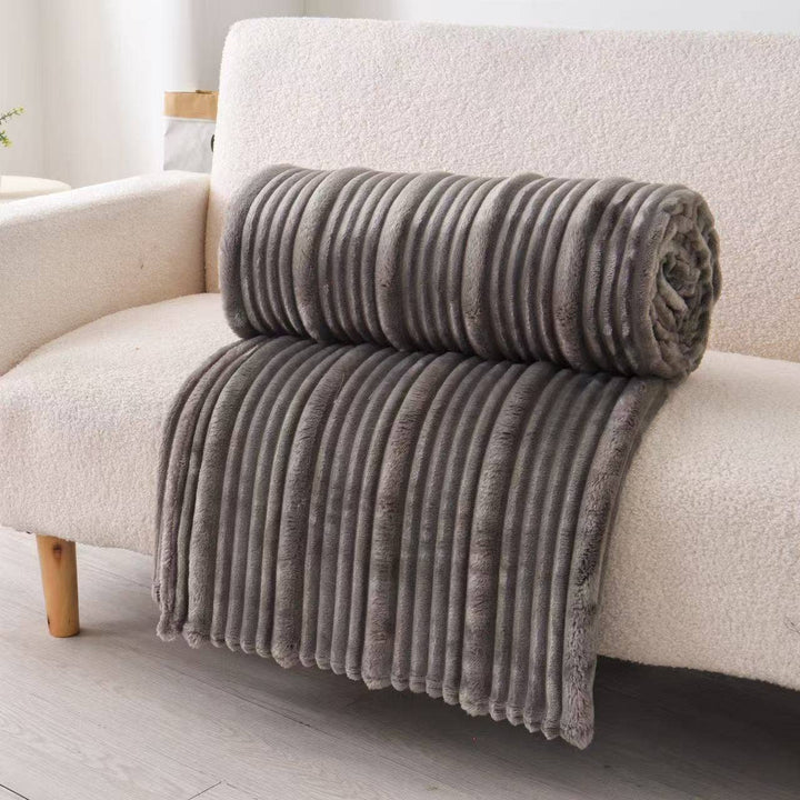Ultra Soft Ribbed Blanket - Plush Flannel Throw - Premium blankets from FLUFFERY - Just $21.95! Shop now at Pat's Monograms