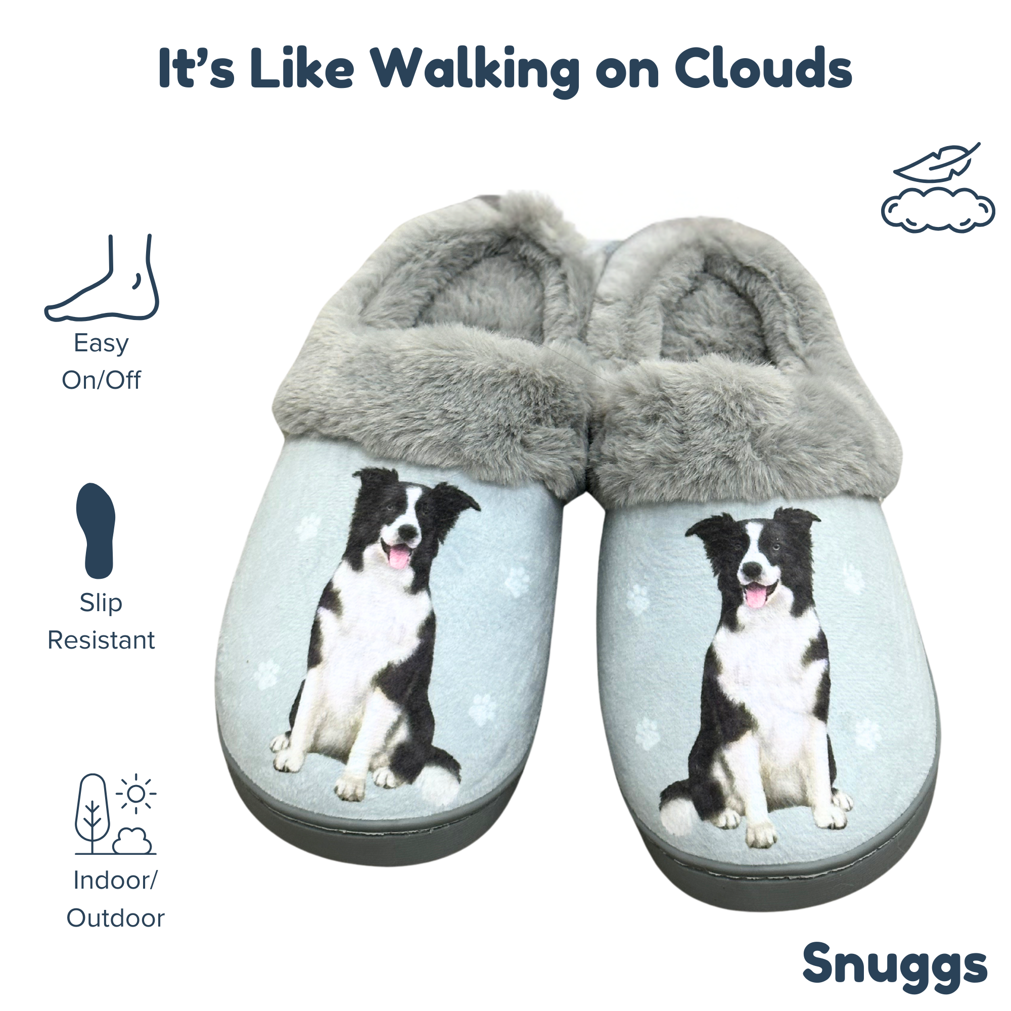 Border Collie Snuggs Slipper - Premium Slippers from E&S Pets - Just $24.95! Shop now at Pat's Monograms