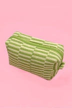 CHECKER MAKEUP COSMETIC POUCH BAG — JOSSLYN by Wall to Wall Cosmetic Bag