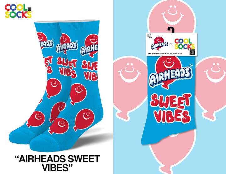 Airheads Sweet Vibes - Mens Crew Folded - Premium socks from Cool Socks - Just $11.95! Shop now at Pat's Monograms