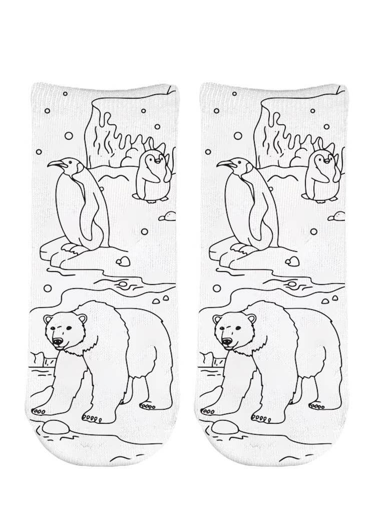 Ankle Socks - DIY Coloring Kit - Arctic Animals - Premium socks from Living Royal - Just $9.95! Shop now at Pat's Monograms