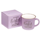 Let Your Light Shine Lavender Camp-style Coffee Mug - Matthe — Christian Art Gifts