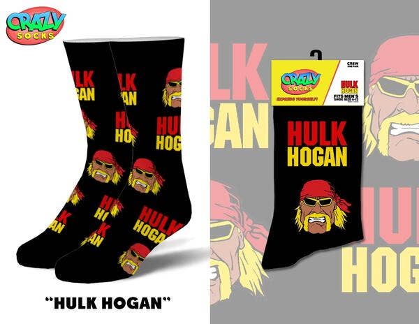 Hulk Hogan -  Crazy Socks - Mens Crew Folded - Premium socks from Crazy Socks - Just $7.50! Shop now at Pat's Monograms