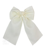 Matte Satin Longtail Hair Bow with Euro Knot — Beyond Creations, LLC Hairbows