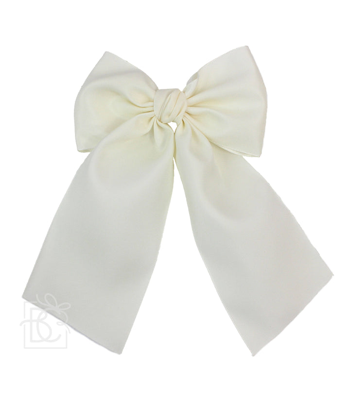 OPAQUE SATIN BOW W/ EURO KNOT & TAILS  ON AN ALLIGATOR CLIP - Premium Hairbows from Beyond Creations, LLC - Just $19.95! Shop now at Pat's Monograms