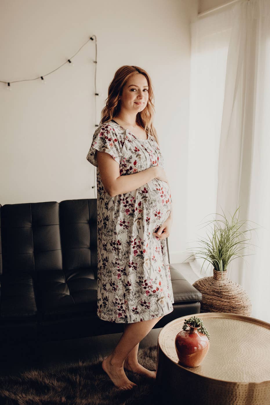 Floral Mommy Labor and Delivery/ Nursing Gown — Three Little Tots Maternity Clothing