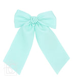 Matte Satin Longtail Hair Bow with Euro Knot — Beyond Creations, LLC Hairbows