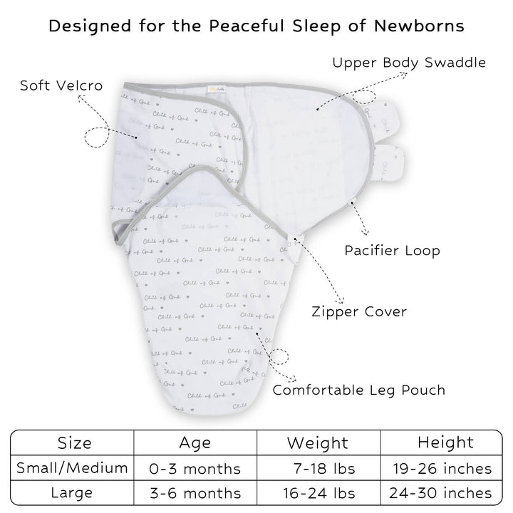 Child of God Baby Sleep Swaddle 100% Organic Cotton - Premium Swaddle from LollyBanks - Just $15.95! Shop now at Pat's Monograms