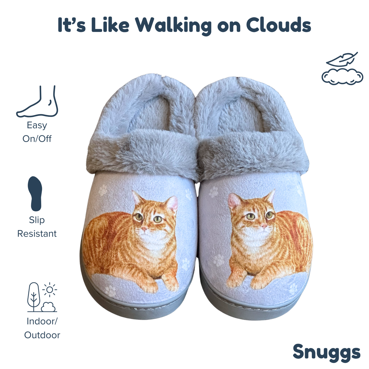 Orange Tabby Snuggs Slippers — E&S Pets