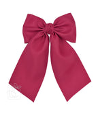 Matte Satin Longtail Hair Bow with Euro Knot — Beyond Creations, LLC Hairbows