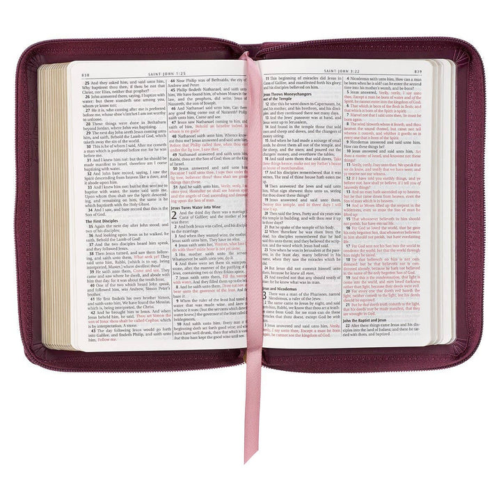 KJV Bible Compact Faux Leather, Merlot w/zipper - Premium Bible from Christian Art Gifts - Just $24.99! Shop now at Pat's Monograms