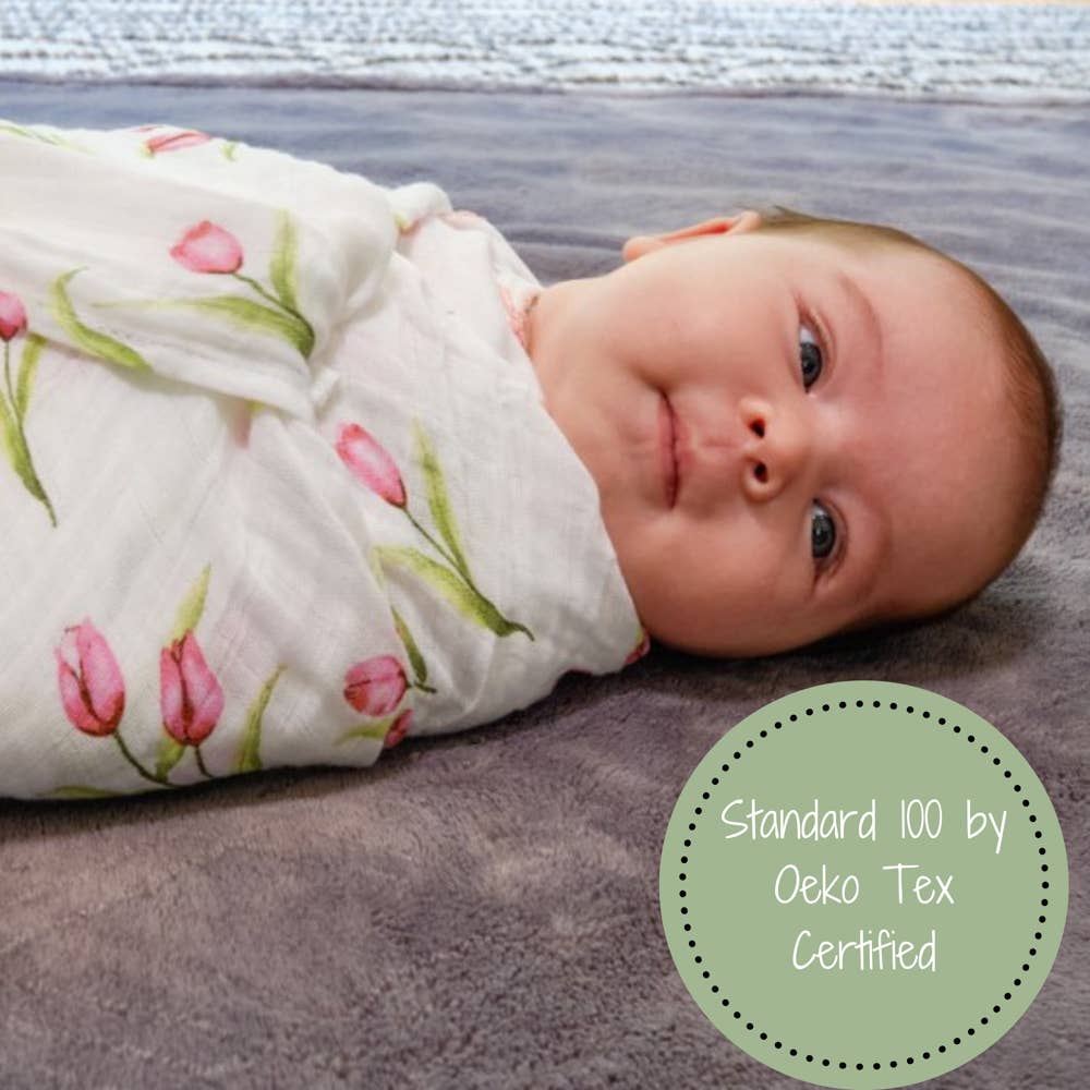 Tulip Garden Baby Swaddle Blanket - Premium Swaddle from LollyBanks - Just $16.95! Shop now at Pat's Monograms