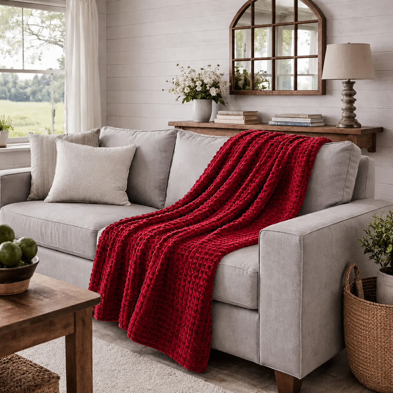 Textured Waffle Large Throw Blanket - 60"x80" - Premium blanket from Fennco Styles - Just $38! Shop now at Pat's Monograms