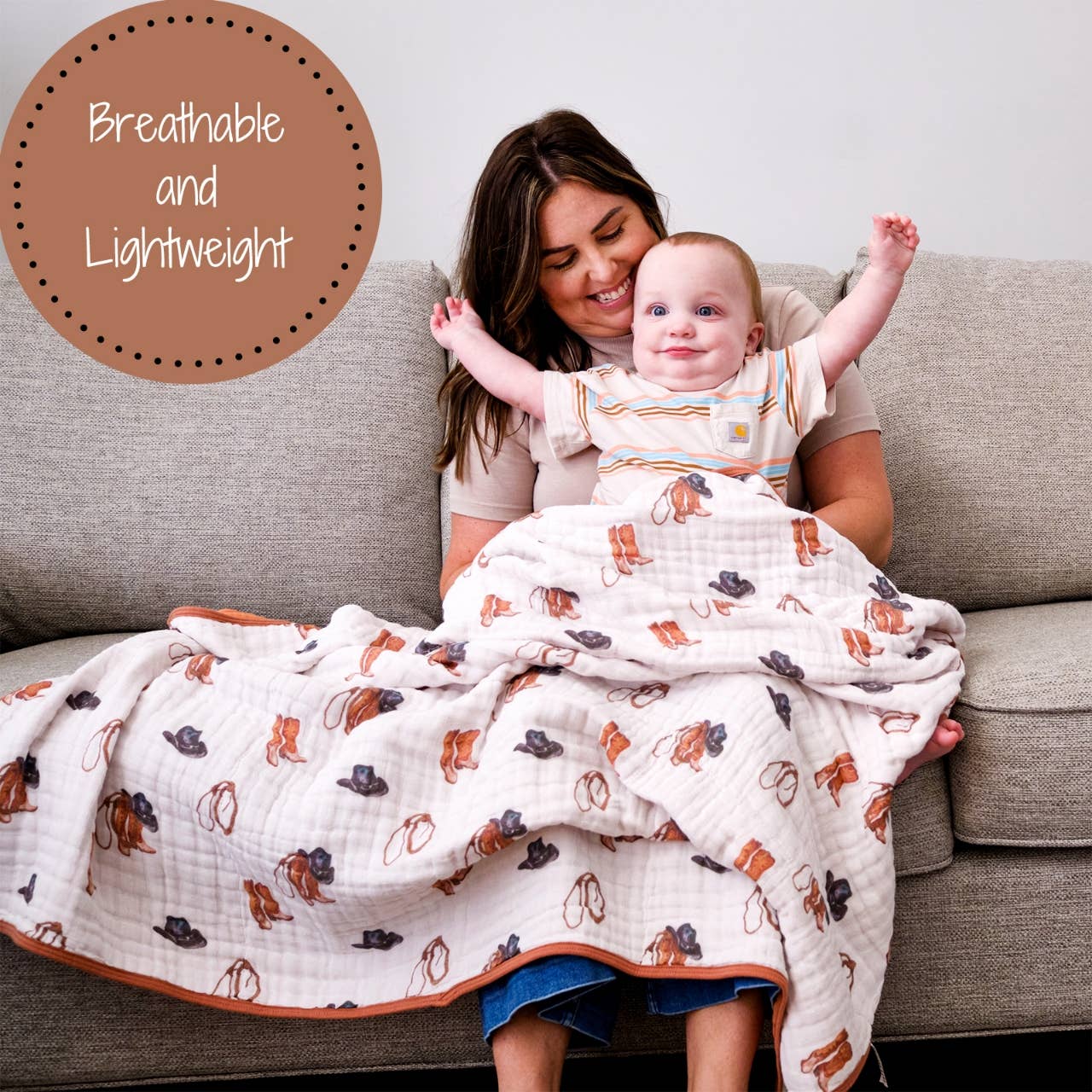 Muslin Quilt Baby & Kids Blanket Better in Boots - Premium Baby Blanket from LollyBanks - Just $29.95! Shop now at Pat's Monograms