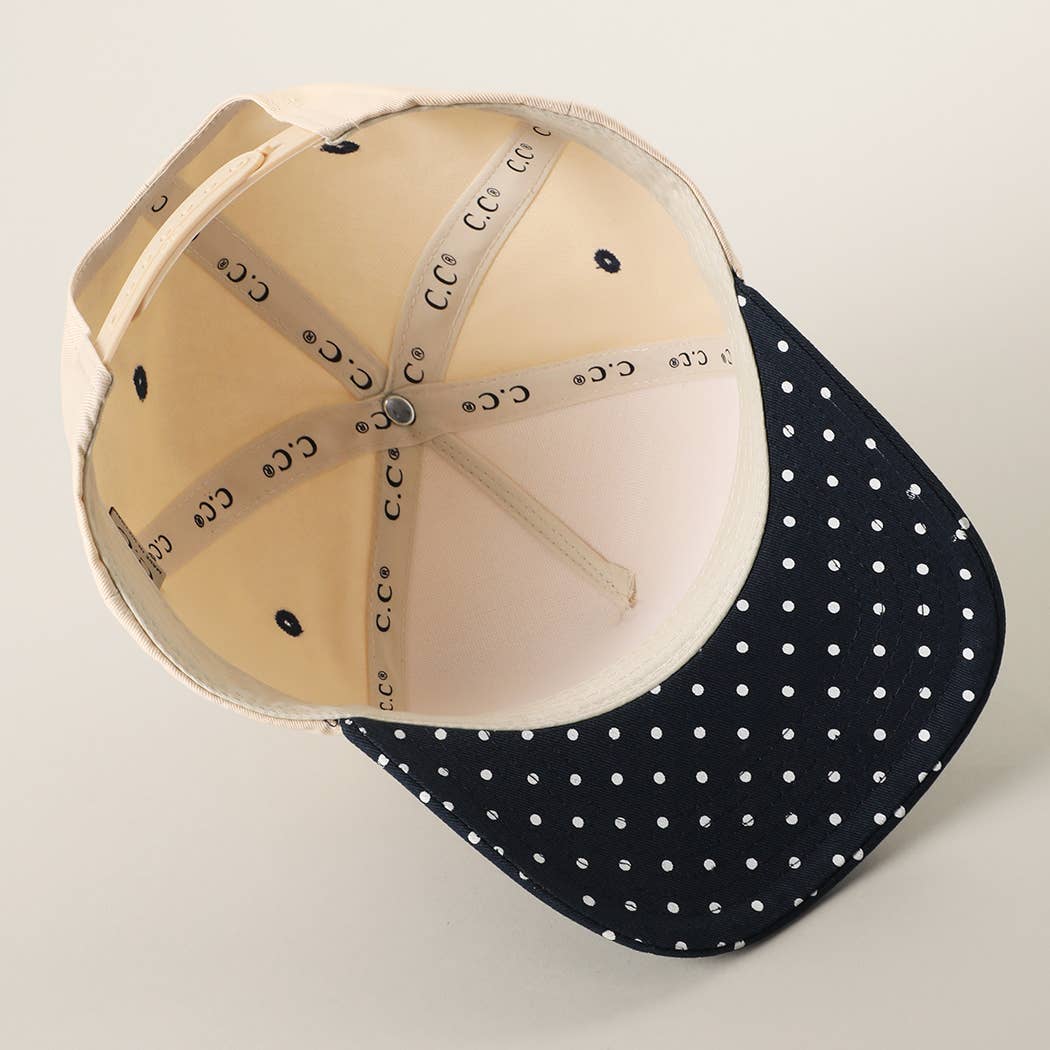 SMALL POLKA DOT Brim Two-Tone Trucker Hat — Fashion City