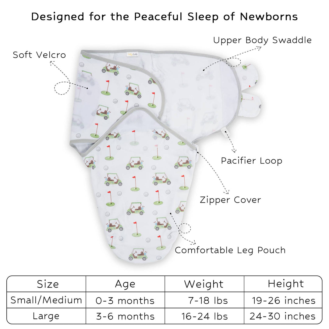 Golf A Round Baby Sleep Swaddle 100% Organic Cotton - Premium Swaddle from LollyBanks - Just $15.95! Shop now at Pat's Monograms