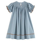 Light Blue Puppy Smocked Bishop Dress — Lil Cactus Baby & Toddler Dresses