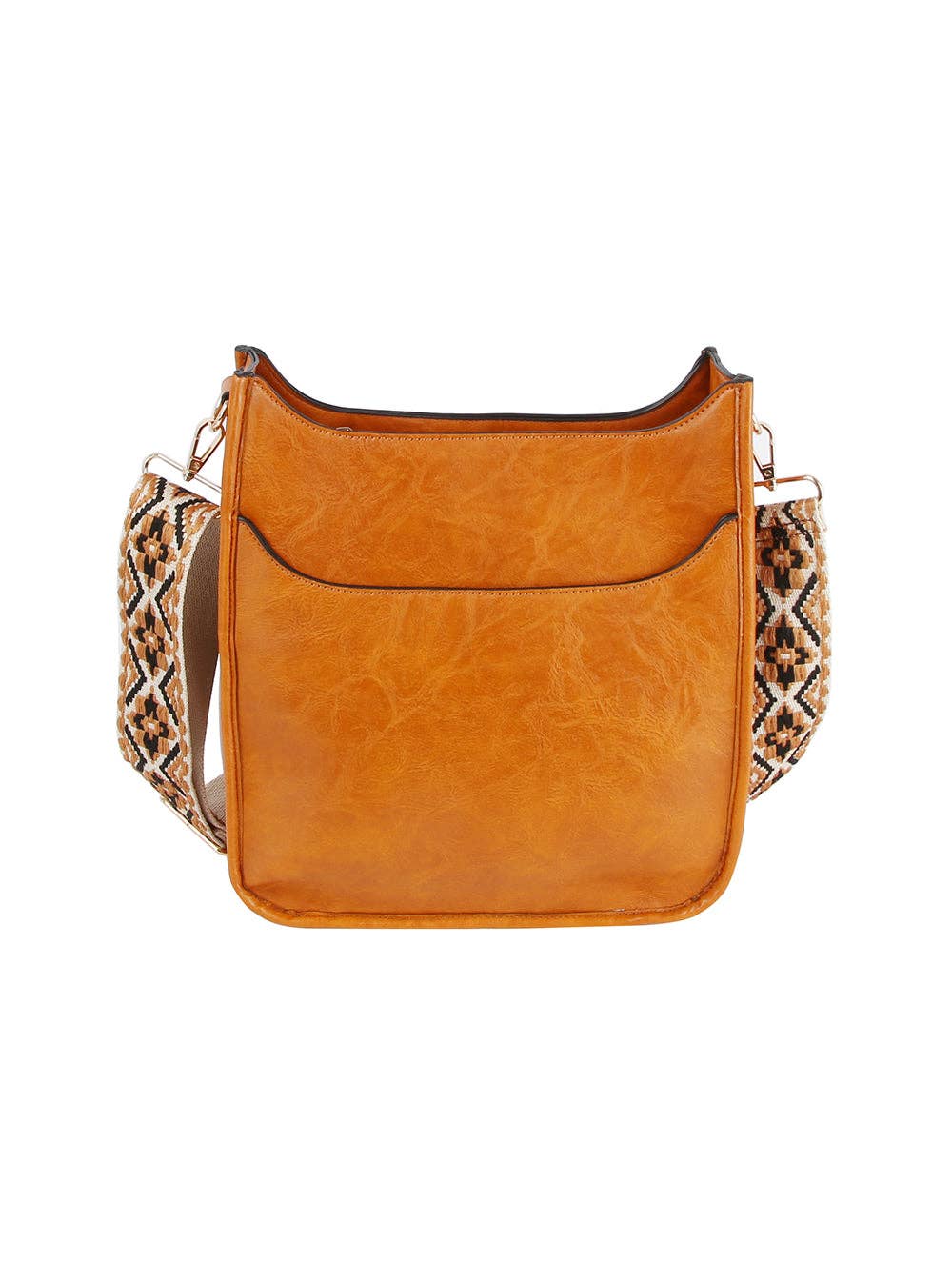 Front Pocket Stylized Strap Shoulder Bag — Handbag Factory Corp