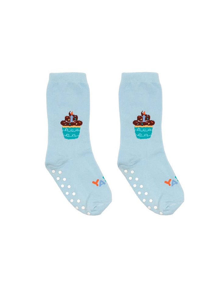 3D Packaged Crew Socks - Kids - Birthday Cupcake - Blue - Premium socks from Living Royal - Just $9.95! Shop now at Pat's Monograms