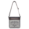 Canvas & Leather Women Crossbody - Silver/Davy's Gray — Sixtease Bags USA