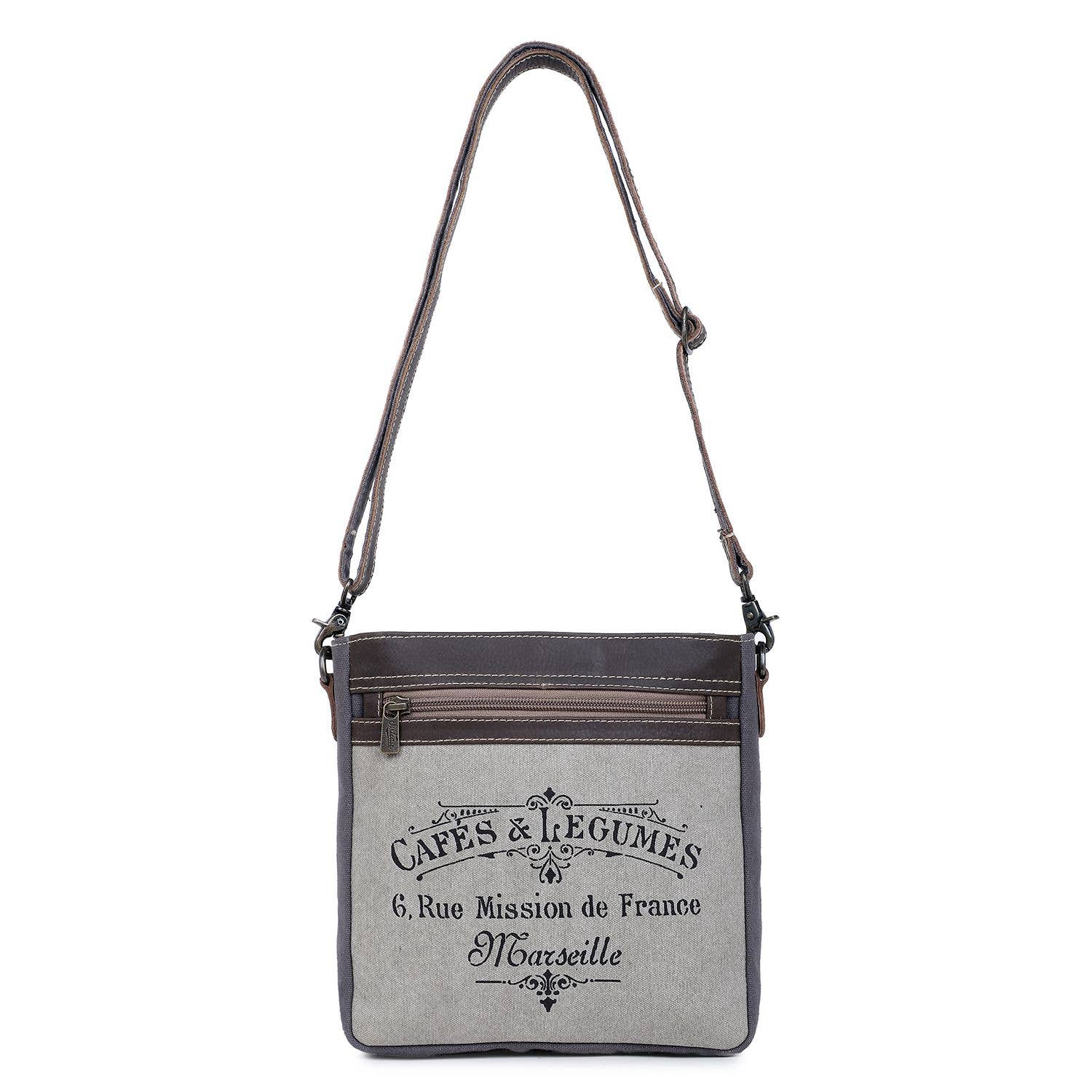 Canvas & Leather Women Crossbody - Silver/Davy's Gray - Premium  from Sixtease Bags USA - Just $34.95! Shop now at Pat's Monograms