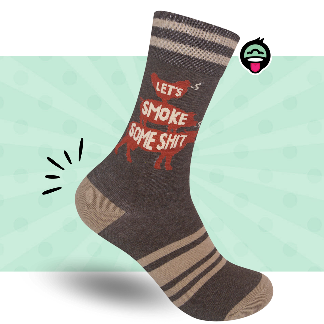 Let's Smoke Some Shit BBQ Socks - Premium Socks from Funatic - Just $12.95! Shop now at Pat's Monograms