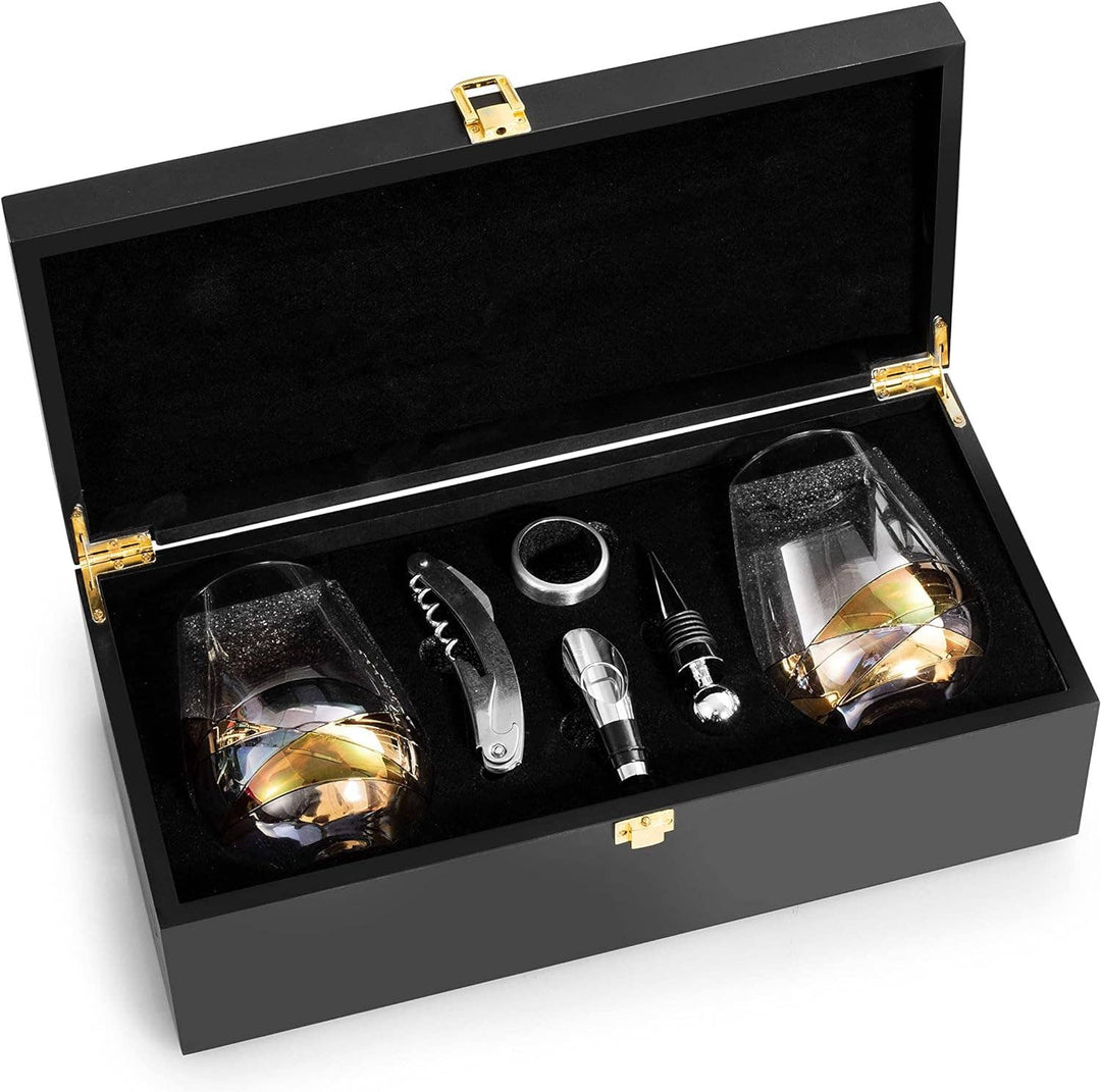 Stemless Wine Glasses Gift Set - Premium drinkware from Bezrat - Just $64.95! Shop now at Pat's Monograms