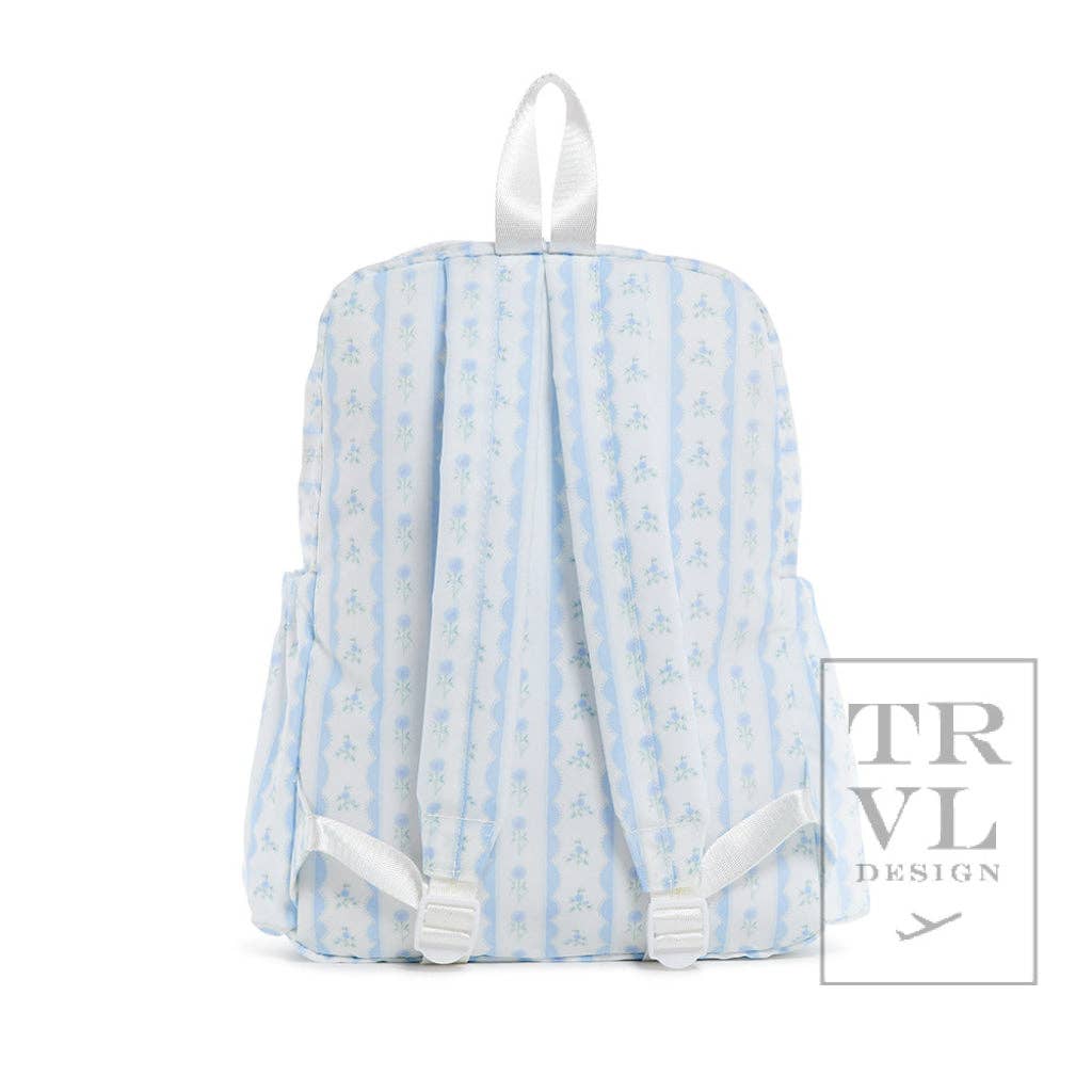 Backpacker - Backpack Ribbon Floral Blue - Premium Backpack from TRVL Design - Just $64.95! Shop now at Pat's Monograms