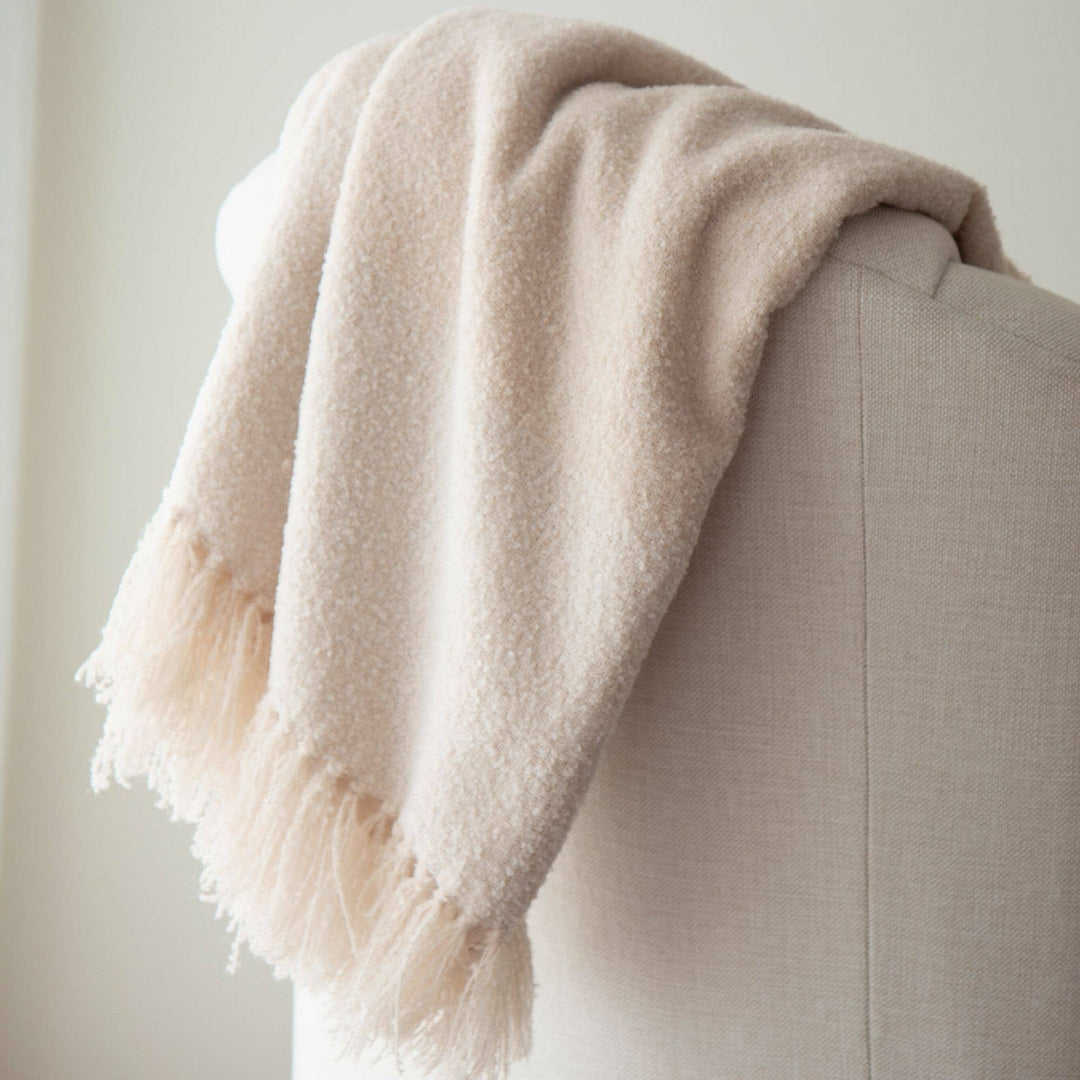 Oden Textured Boucle Throw: Cream / 50" X 60" - Premium blankets from Tajik Home LLC - Just $68.95! Shop now at Pat's Monograms