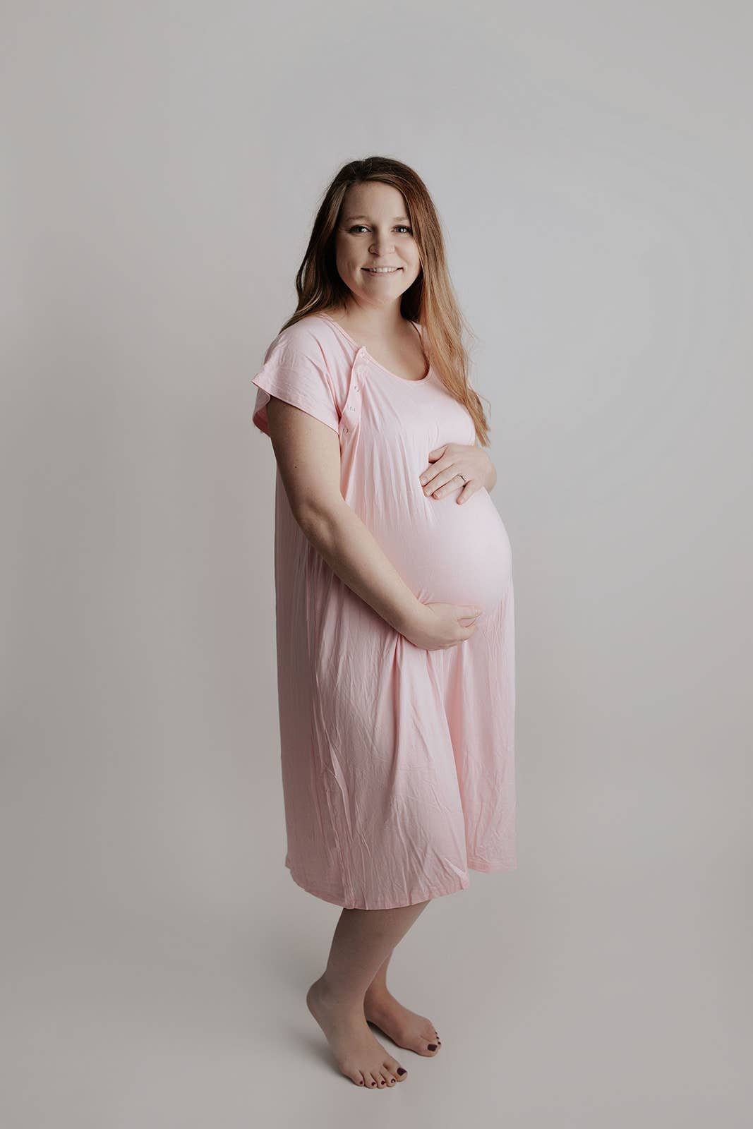 Light Pink Mommy Labor and Delivery/ Nursing Gown - Premium Maternity Clothing from Three Little Tots - Just $36.95! Shop now at Pat's Monograms
