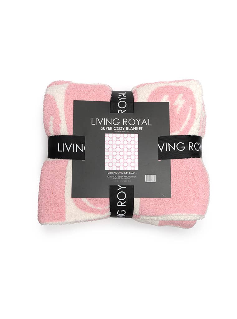 Pink Bolt Smile Blanket — Living Royal