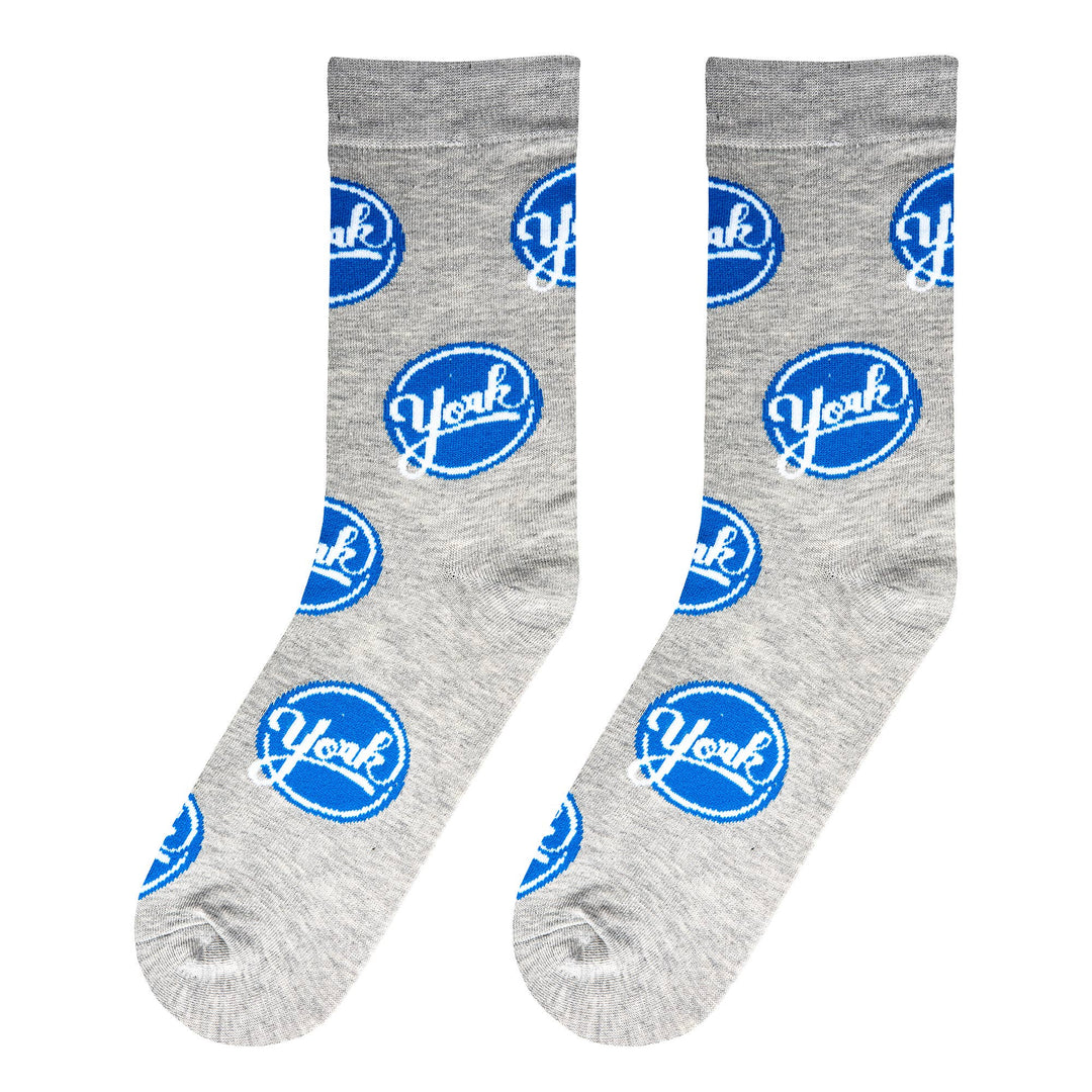 York Logo - Mens Crew Folded - Premium socks from Crazy Socks - Just $7! Shop now at Pat's Monograms