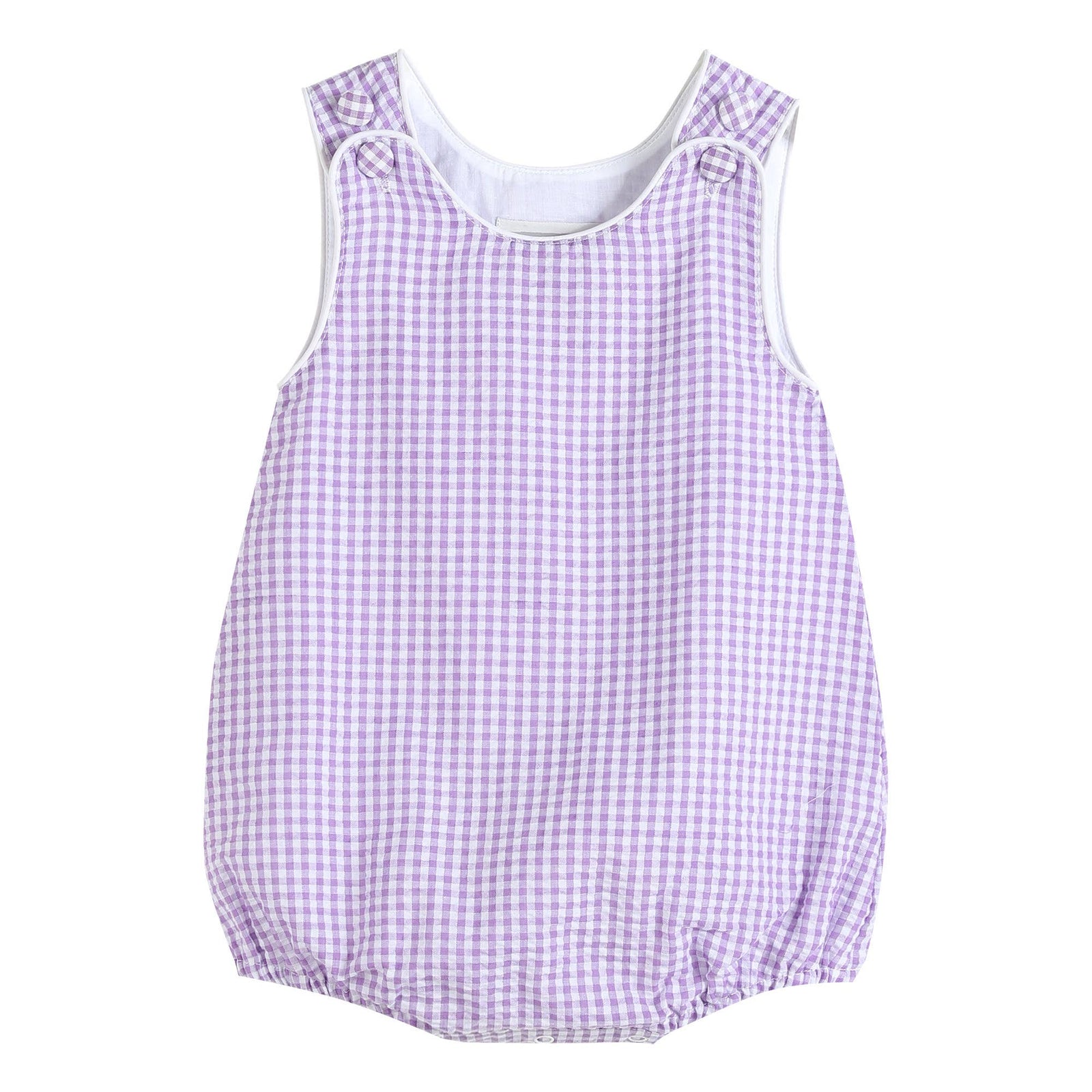 Classic Purple Gingham Baby Bubble Romper - Premium Baby & Toddler Outfits from Lil Cactus - Just $30! Shop now at Pat's Monograms