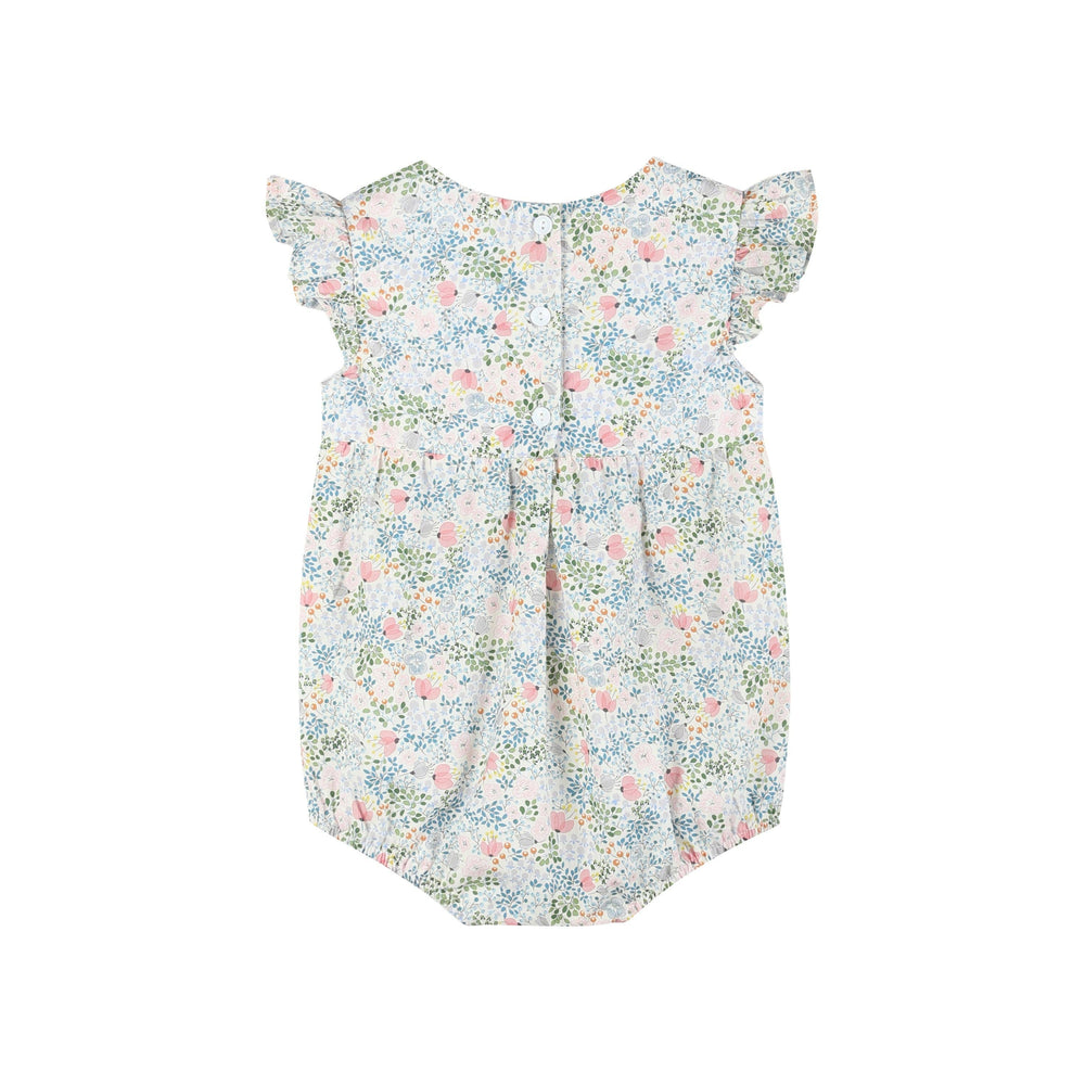 Pink Floral Print Smocked Futter Romper - Premium Baby & Toddler Outfits from Lil Cactus - Just $38.95! Shop now at Pat's Monograms