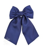 Matte Satin Longtail Hair Bow with Euro Knot — Beyond Creations, LLC Hairbows