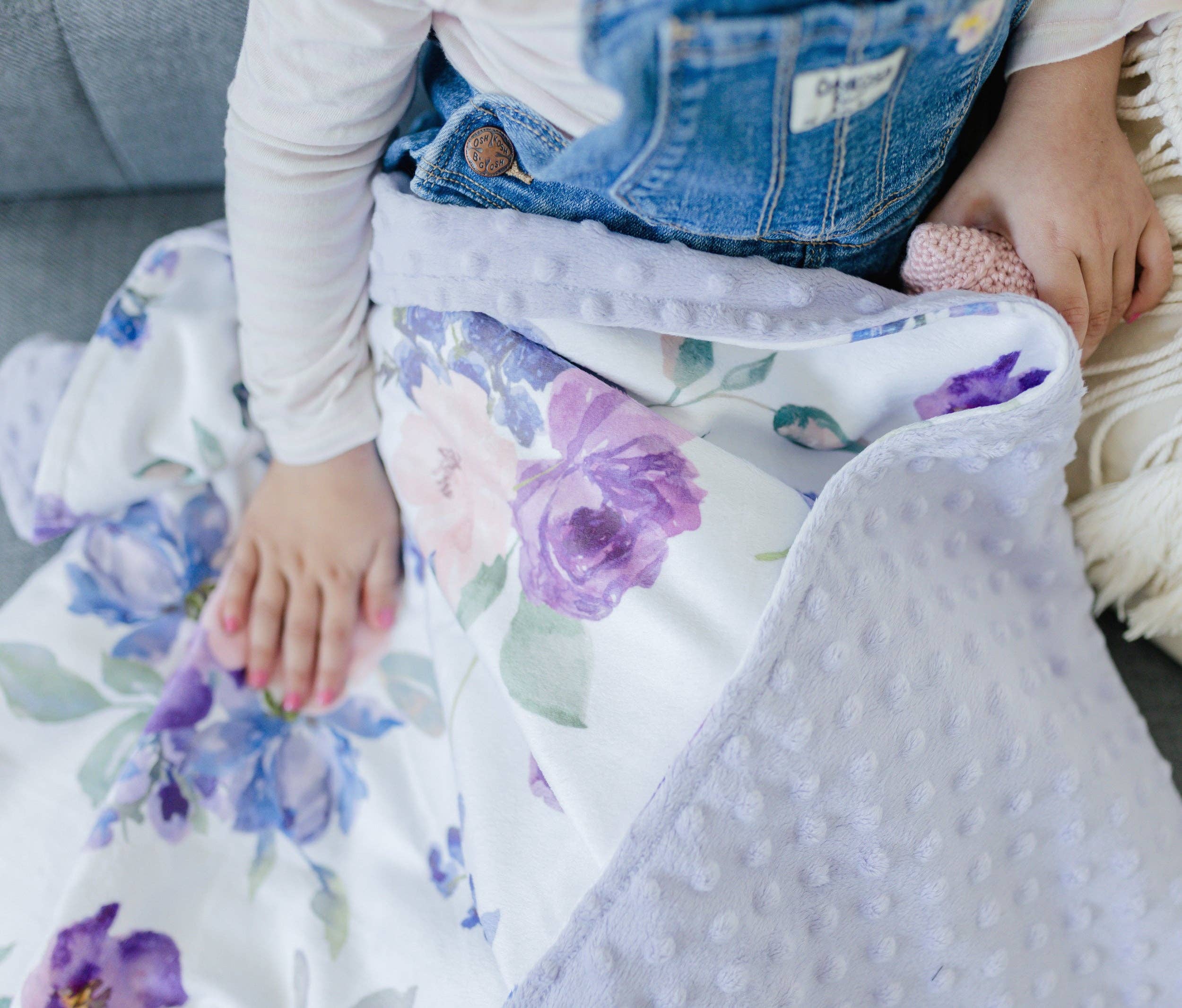 Premium Baby & Toddler Blanket - Purple & Blush Floral - Premium blanket from Honey Lemonade - Just $45.95! Shop now at Pat's Monograms