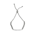 Stainless Steel Adjustable Engravable Curved Bar Beaded Bracelet - Premium Jewelry from WJW - Just $27.95! Shop now at Pat's Monograms